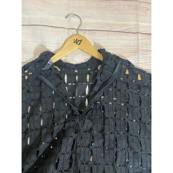 Tov Los Angeles Women's Black Cut Our Long Sleeve Pull Over Crop Top - 44 - Picture 15 of 16